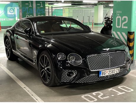 。 BG 2583-ZX, Bentley Continental (Belgrade) License plate of Serbia