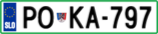 License plate of Slovenia, Cars