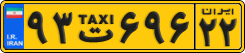 License plate of Iran, Taxi