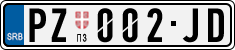 License plate of Serbia, Cars