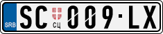 License plate of Serbia, Cars
