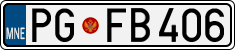 License plate of Montenegro, Cars