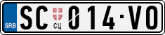 License plate of Serbia, Cars