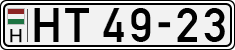 license plates of Hungary, Army (1990)