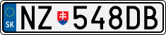 License plate of Slovakia, Cars