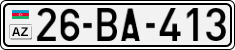 License plate of Azerbaijan, Cars