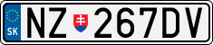 License plate of Slovakia, Cars