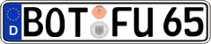 German license plate, Regular plates