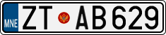 License plate of Montenegro, Cars