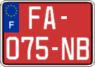 French license plate, SIV (free zones)