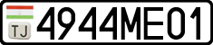 License plate of Tajikistan, Private owners (2009)