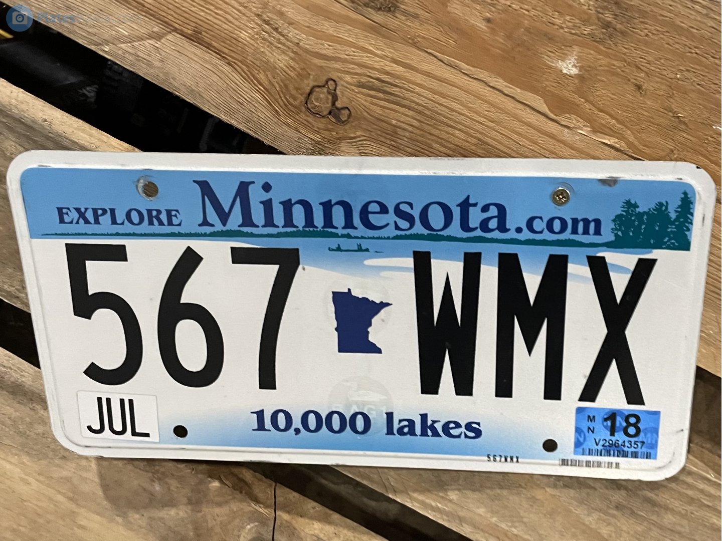 567-WMX, License plate without vehicle 
