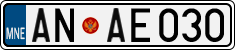 License plate of Montenegro, Cars