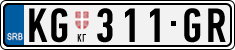 License plate of Serbia, Cars