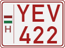 license plates of Hungary, Slow vehicles (red) (1990)
