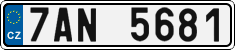 License plate of the Czech Republic, Cars (2001)