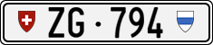 License plate of Switzerland, Cars