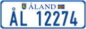 License plate of Åland, Cars (ÅL 12345)