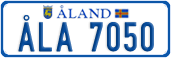 License plate of Åland, Cars (ÅLA 1234)