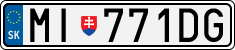 License plate of Slovakia, Cars