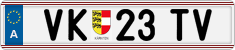 License plate of Austria, Regular plates