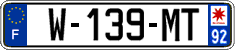 French license plate, SIV (garage)