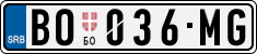 License plate of Serbia, Cars