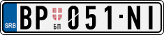 License plate of Serbia, Cars
