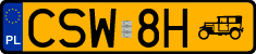 License plates of Poland, Oldtimers