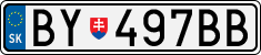 License plate of Slovakia, Cars