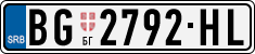 License plate of Serbia, Cars