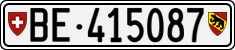License plate of Switzerland, Cars