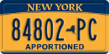 New York, Specialty plates (12345-AB)
