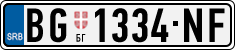 License plate of Serbia, Cars