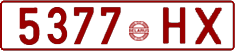 License plate Belarus, Cars (1992)