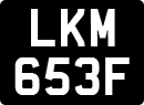 License plate of the United Kingdom, 1963 year system