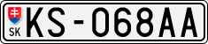 License plate of Slovakia, Cars