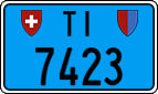 License plate of Switzerland, Work and fire vehicles (blue)