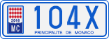 License plate of Monaco, Cars