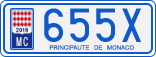 License plate of Monaco, Cars