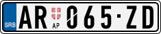 License plate of Serbia, Cars