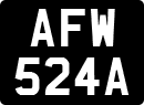 License plate of the United Kingdom, 1963 year system