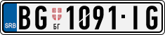 License plate of Serbia, Cars