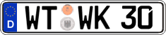 German license plate, Regular plates