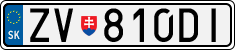 License plate of Slovakia, Cars