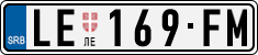 License plate of Serbia, Cars