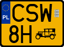 License plates of Poland, Oldtimers
