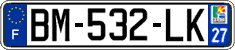 French license plate, SIV (ordinary)