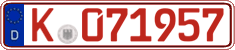 German license plate, Red license plates