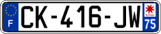 French license plate, SIV (ordinary)